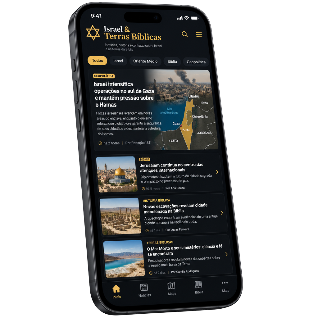 App de Notícias Geopolíticas de Israel e Terras Bíblicas
